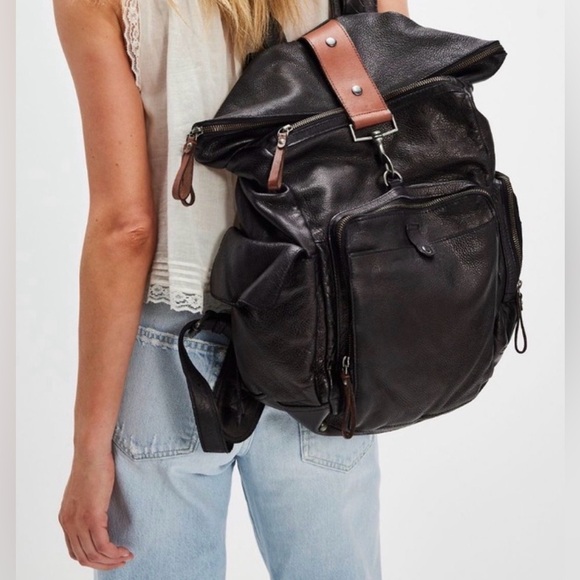 Free People Handbags - Free People Brigade Leather Backpack Black NWT One Size